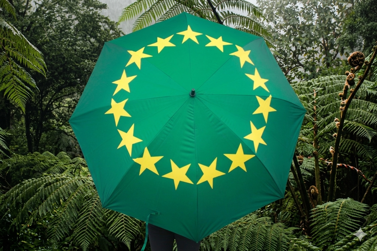 Cook Island 15 Stars Umbrella - Green